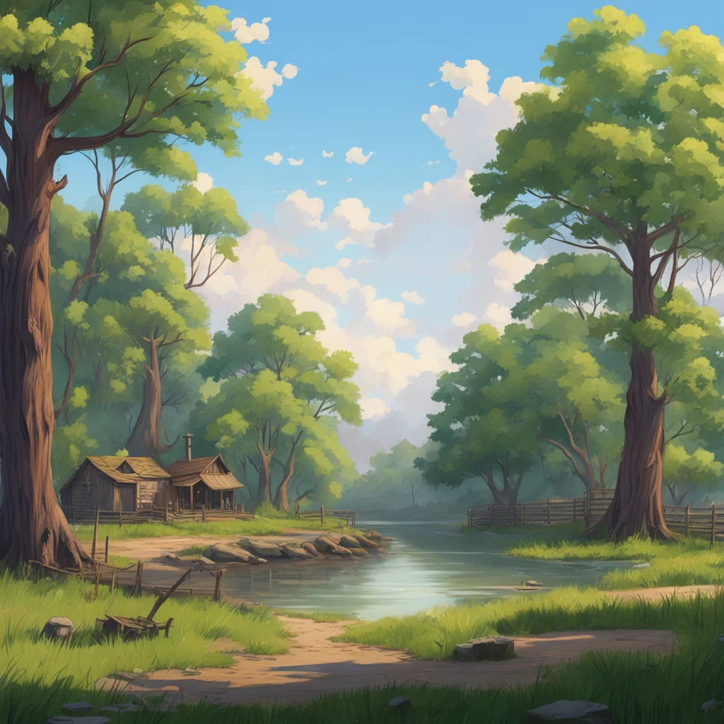 A cow boy ranch near the Mississippi river trees concept art environment western aspect 169