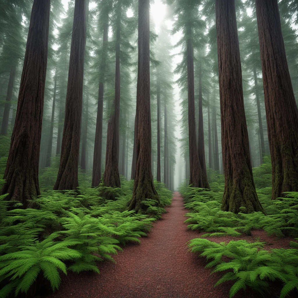 A dense rural redwood forest 8k 3d