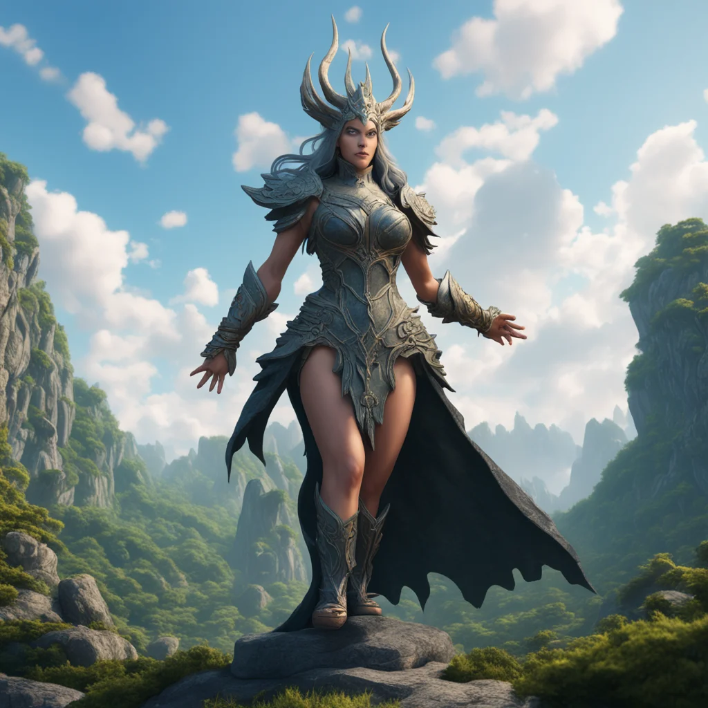 A gigantic dnd Goddess turning to stone standing over a vast forrest Octane render hyper detailed aspect 169