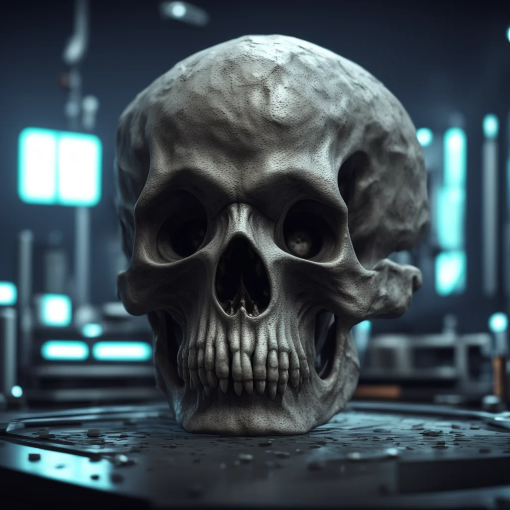 A highly textured dnd mind flayer skull in a laboratory octane render cinematic lighting aspect 169