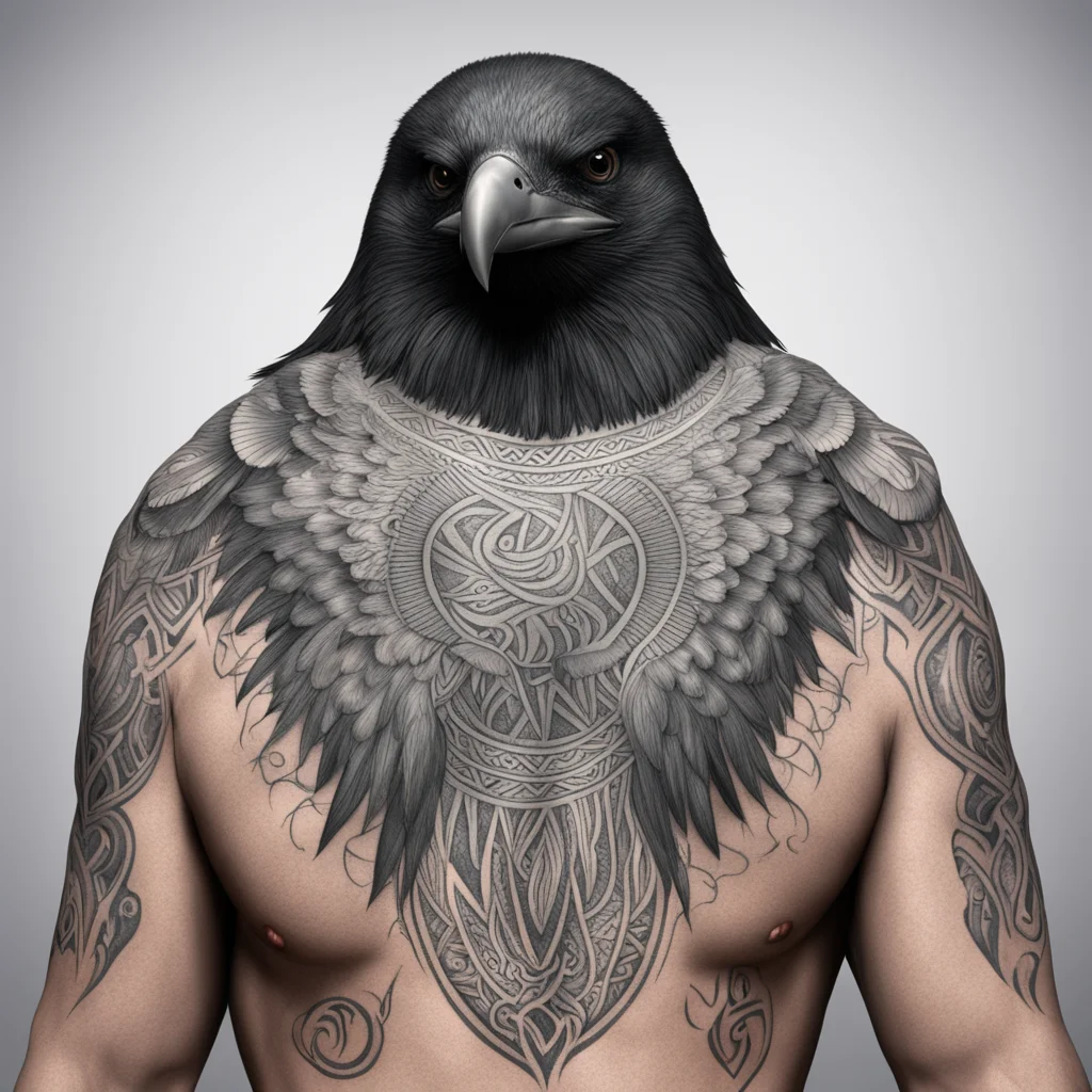 A hyper realistictribal crow in Maori tattoo style highly detail octane render wide angle cinematic