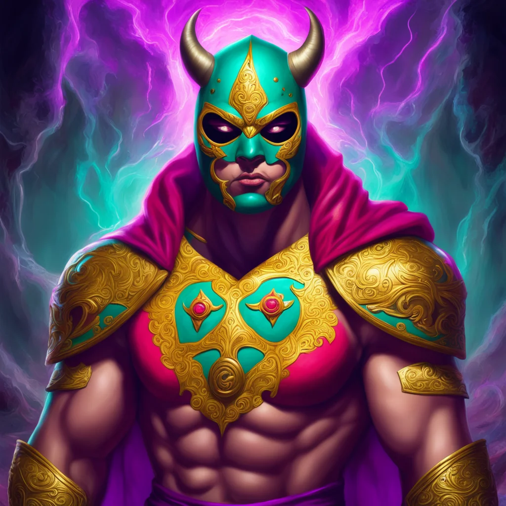 A portrait of a luchador in a magical realm In the style of Dungeons & Dragons aspect 23
