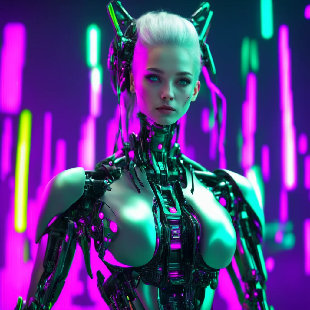AI cyberpunk robot girl，arcane style8k