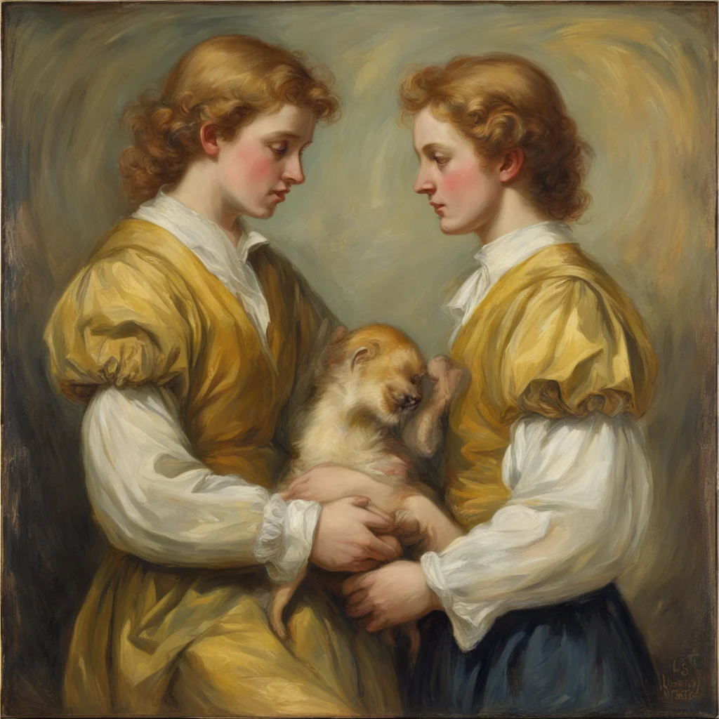 And round his heart one strangling golden hair by Frederick Stevens and William Rosetti and James Collison oil painting
