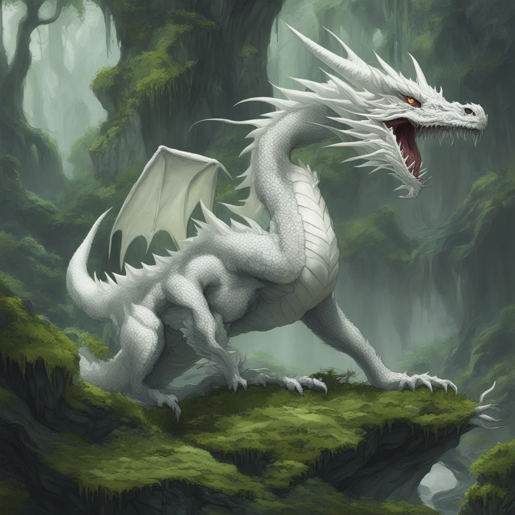 Beautiful art of ancient white dragon with moss beard by Jesper Ejsing and Victor Adame Minguez trending on artstation