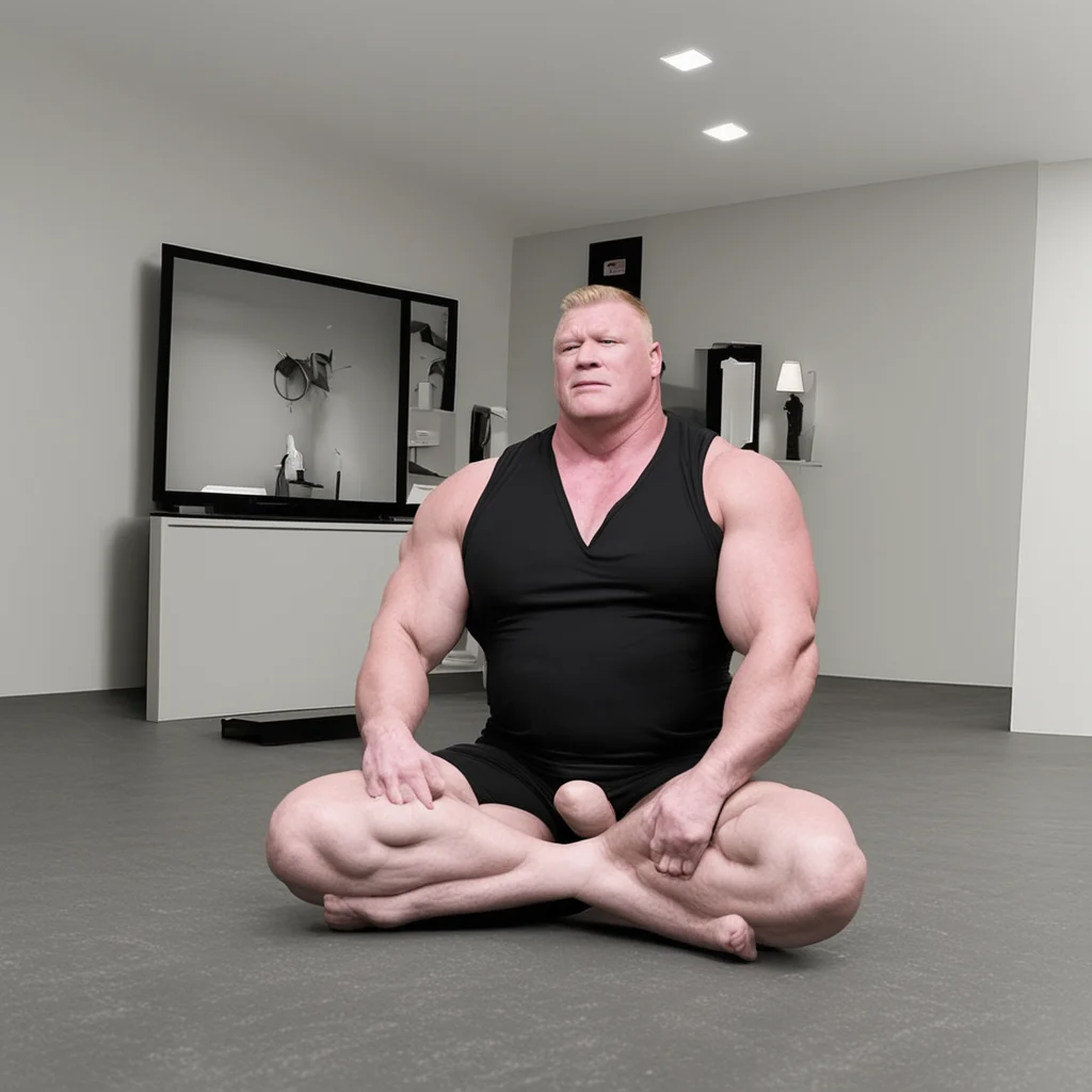 Brock lesnar doing yoga on cctv