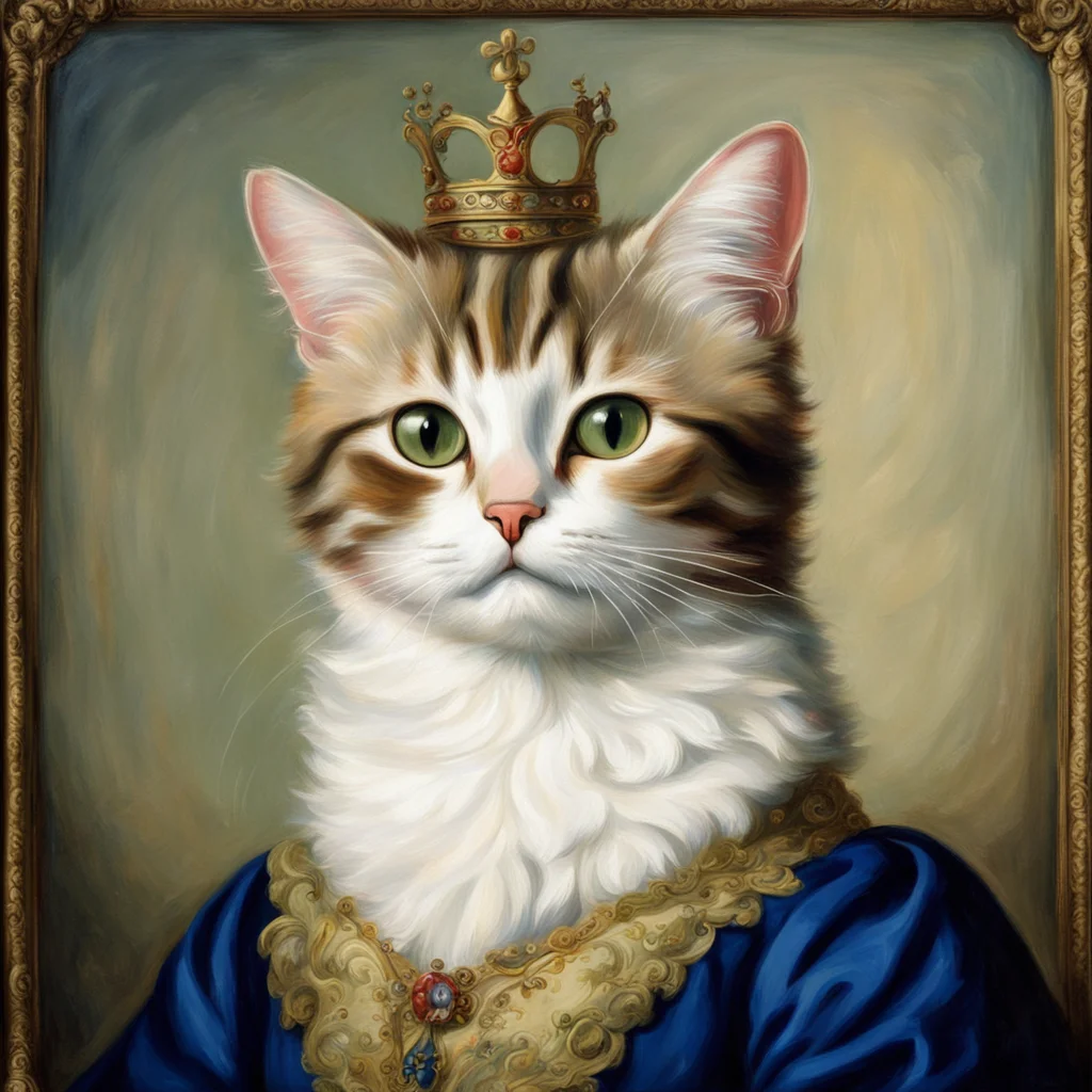 Cat depicted as 19th century Royal portrait painting