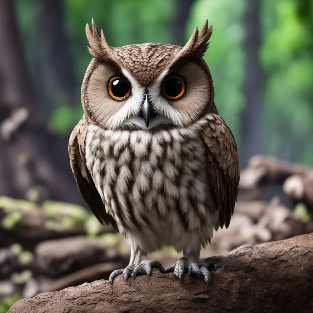 Collared scops owl as an engineer highly detaild unreal engine