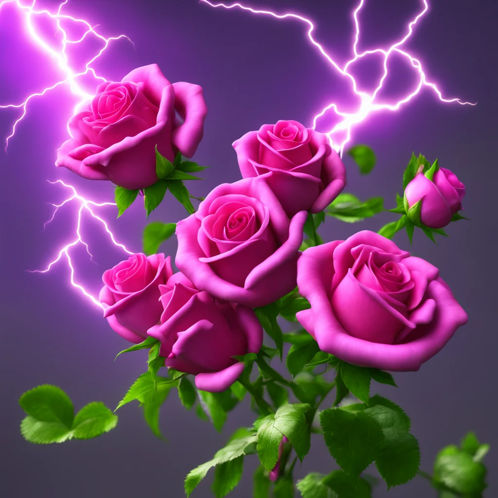 Colourful lightning hitting roses  octane renderphotorealisticintricate ar 916