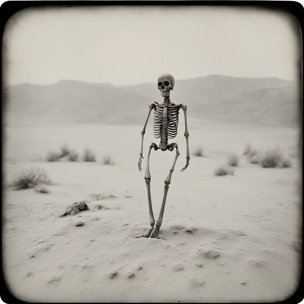 Conjoined Diatom Skeleton in the desert of Hoodoos High Resolution Low angle Tintype 1800s
