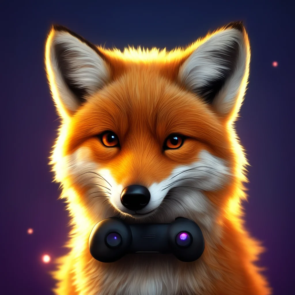 Cute fox profile pic gaming controler uplight