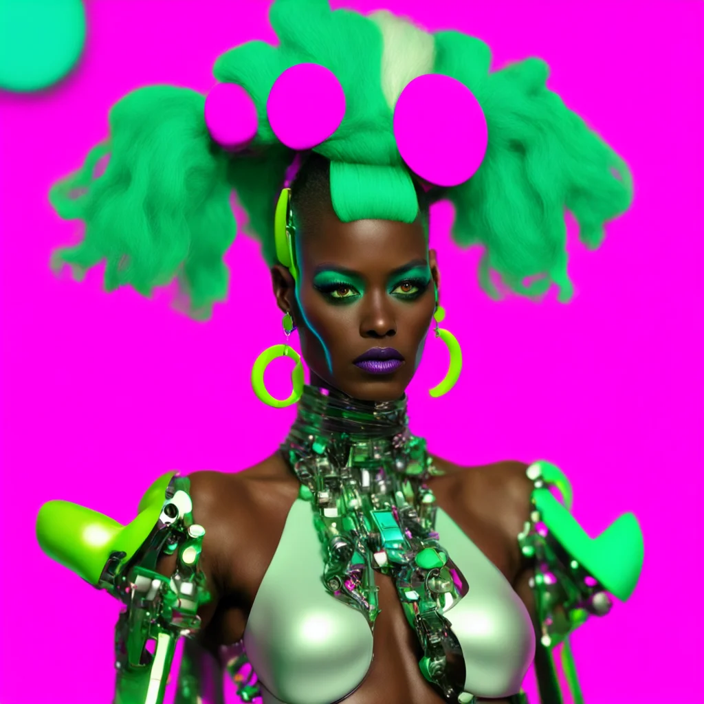 Cyborg bride of | grace Jones | Nina Hagen | Frankenstein love weapon music video octane render 3D barbieBarbie color pa