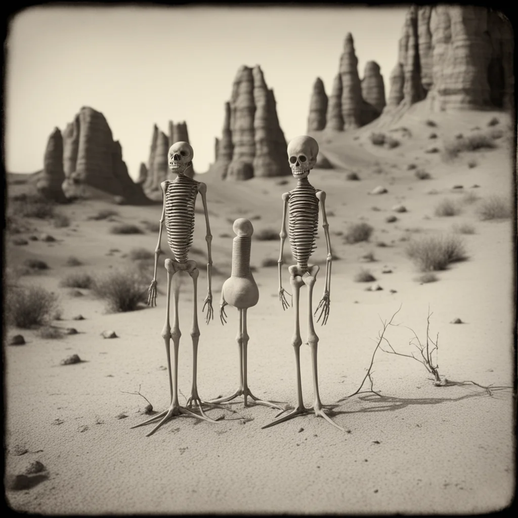 Diatom Skeletons in the Hoodoo Desert realistic render no crop Tintype by Andel Adams 1800s ar 916