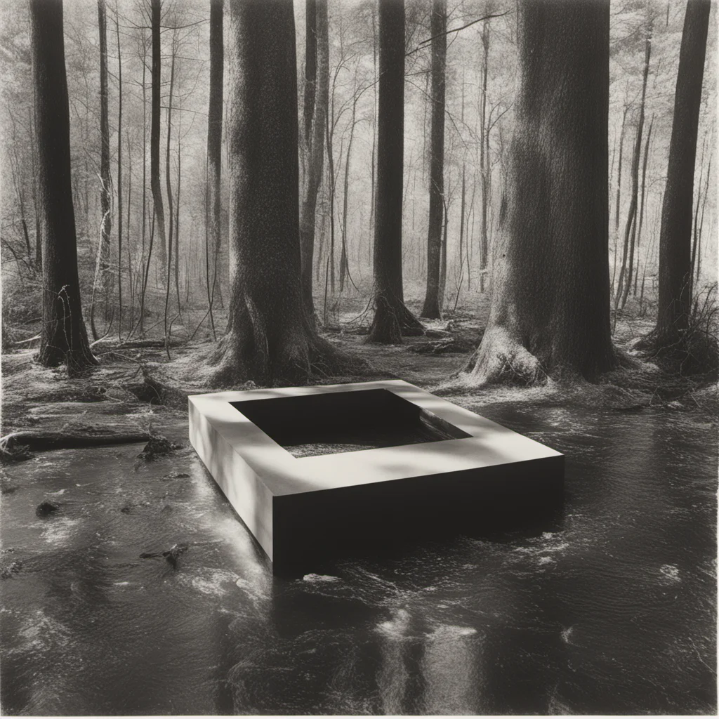 Donald Judd sculpture subsurface resting in a swamp stalker by Tarkovsky illustration —ar 45
