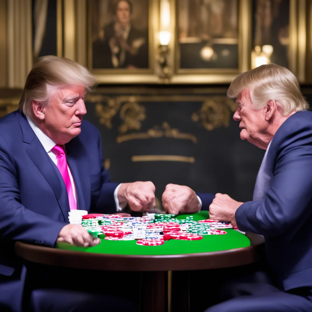 Donald Trump playing poker with Patrick Bruel