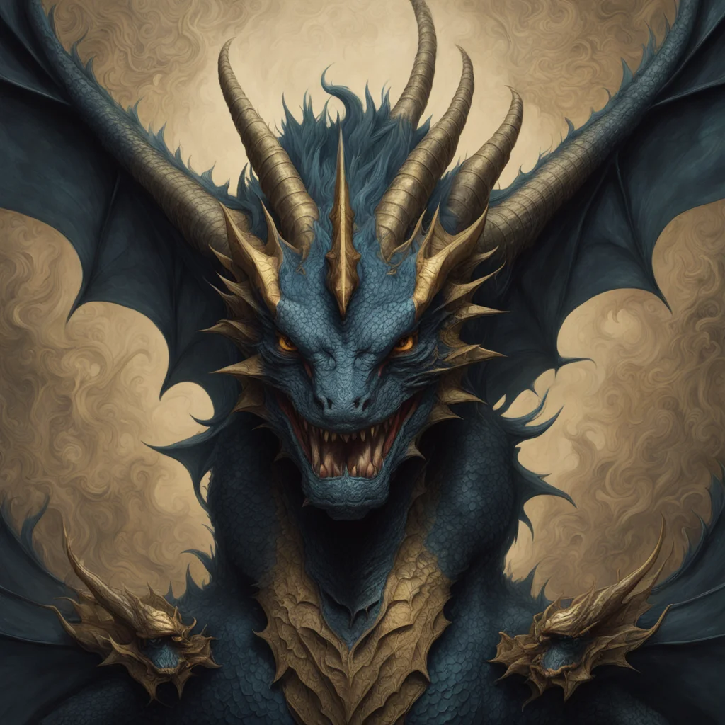 Dragon face black asian dragon fly outscrolling  sharp dragon claws horn  Fang dark soul Demon soul  handsomelean face m