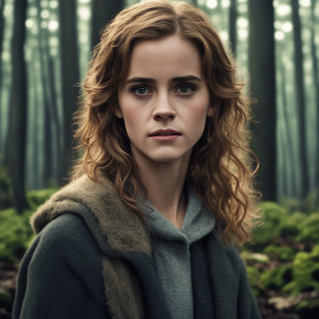 Emma Watson hermione granger portrait forest cinematic atmospheric ultrarealistic highly detailed cinematic Panavision film camera 8k w 1792 h 1024