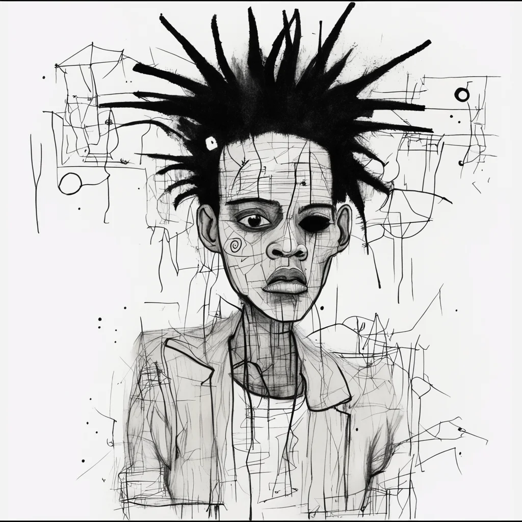 Forsaken Magic Doris drawing in the style of Jean Michel Basquiat ar 32