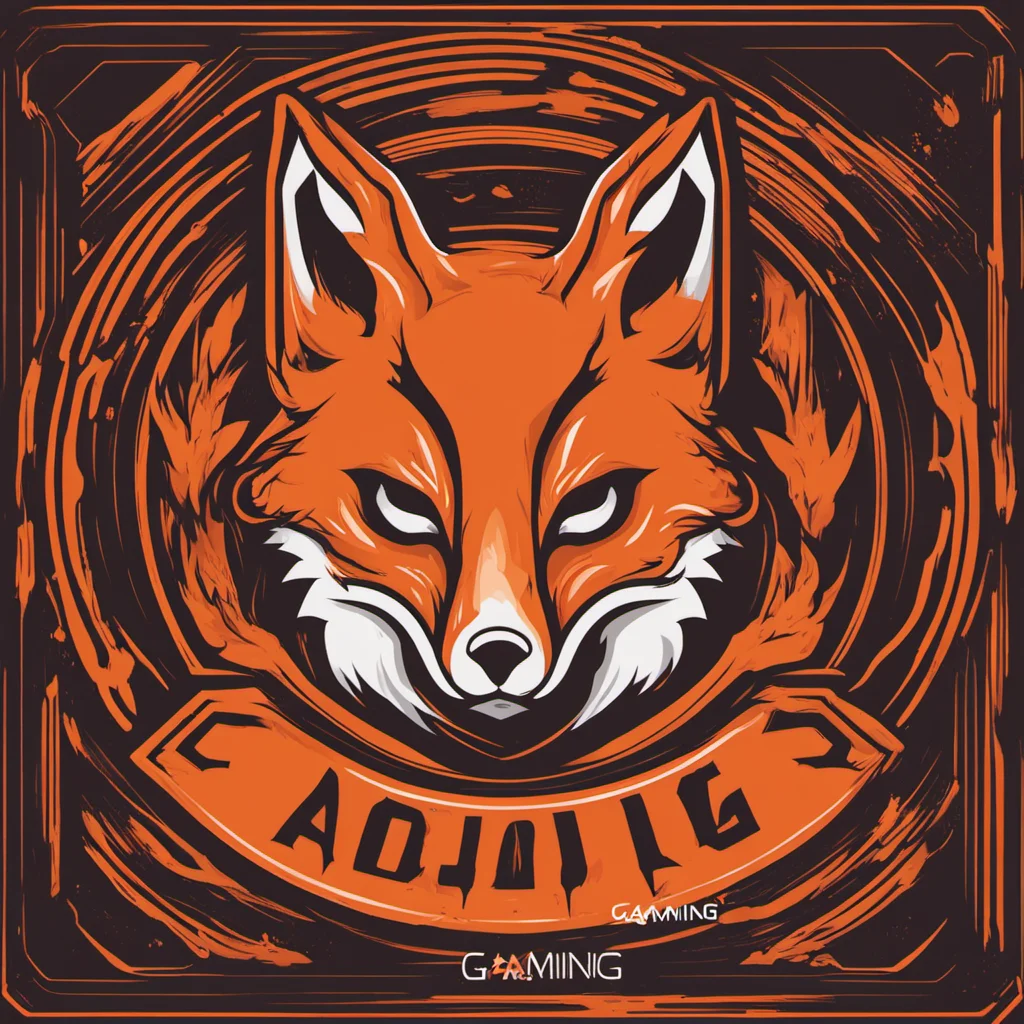 Fox gaming logo streaming logo minimalist orange colors