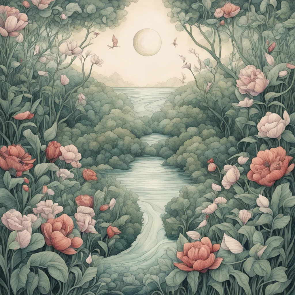 Garden of Eden gorgeous landscape illustration by Kelly Mckernan h 384