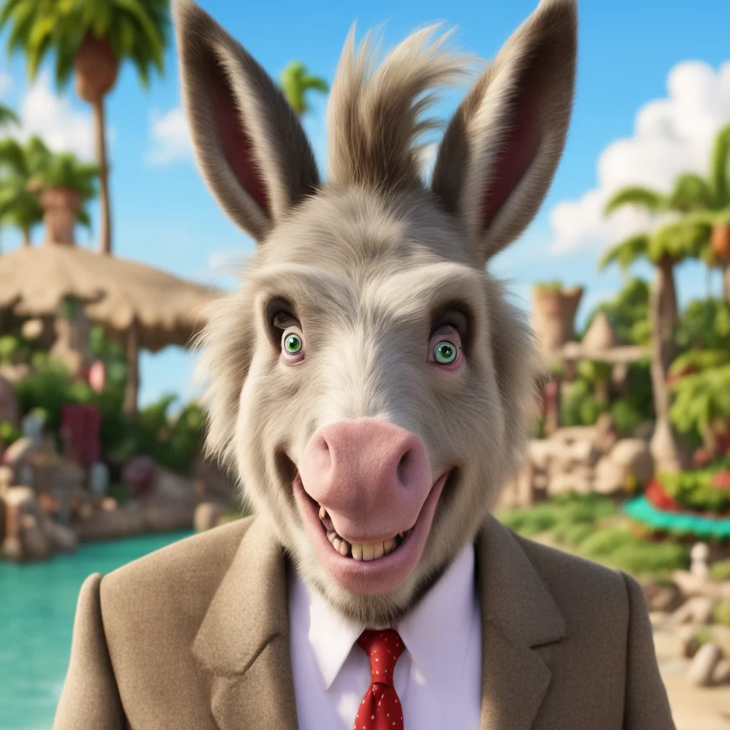 Gary Busey as a donkey on Pleasure Island in the style of Disneys Pinocchio