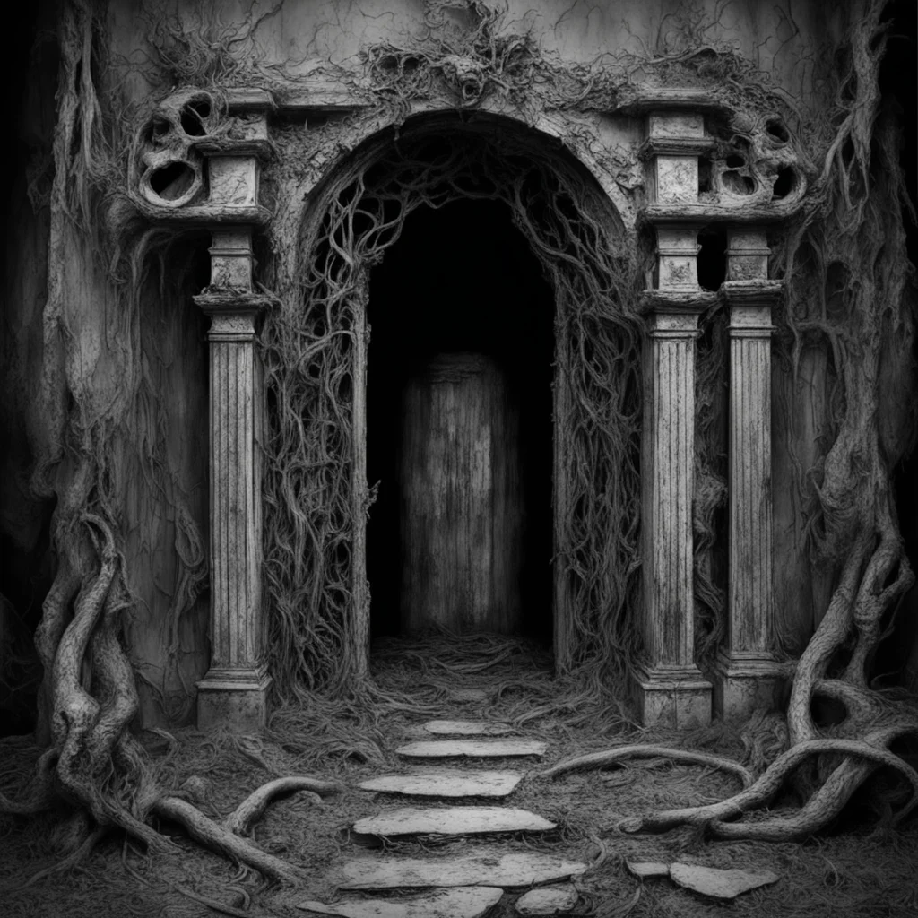 Gateway to hell decrepit rotting macabre in the style of par ollofson desaturate