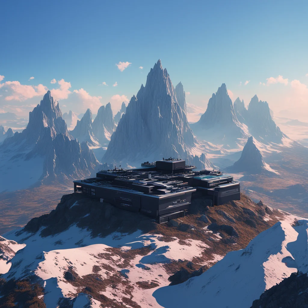 Gigantic advanced synth from the 90s standing on top of a mountain  detailed  octane
