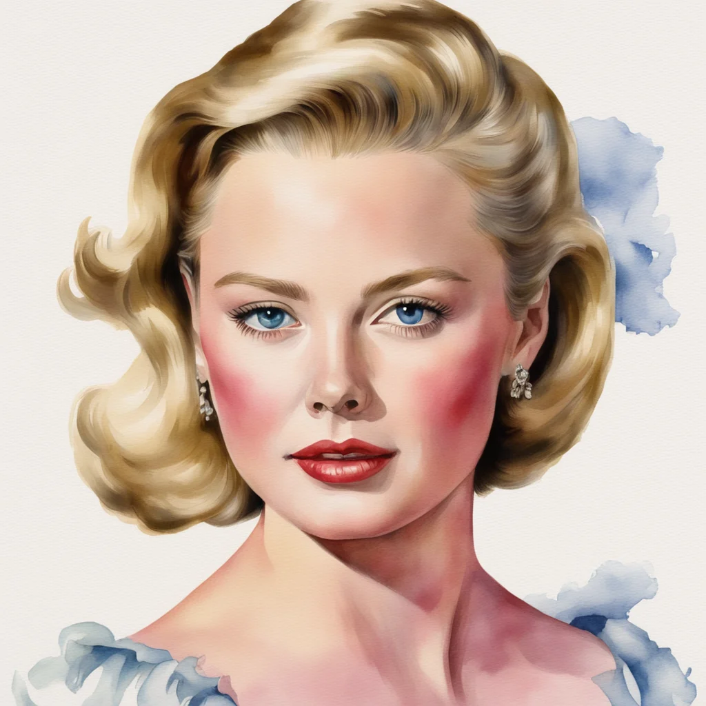 Grace Kelly super realistic watercolor 4k post processing highly detailed Glenn McQueen