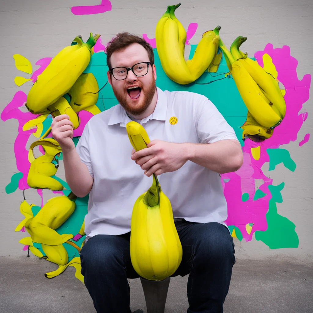 Griffin Mcelroy eating the final banana  religion  mural