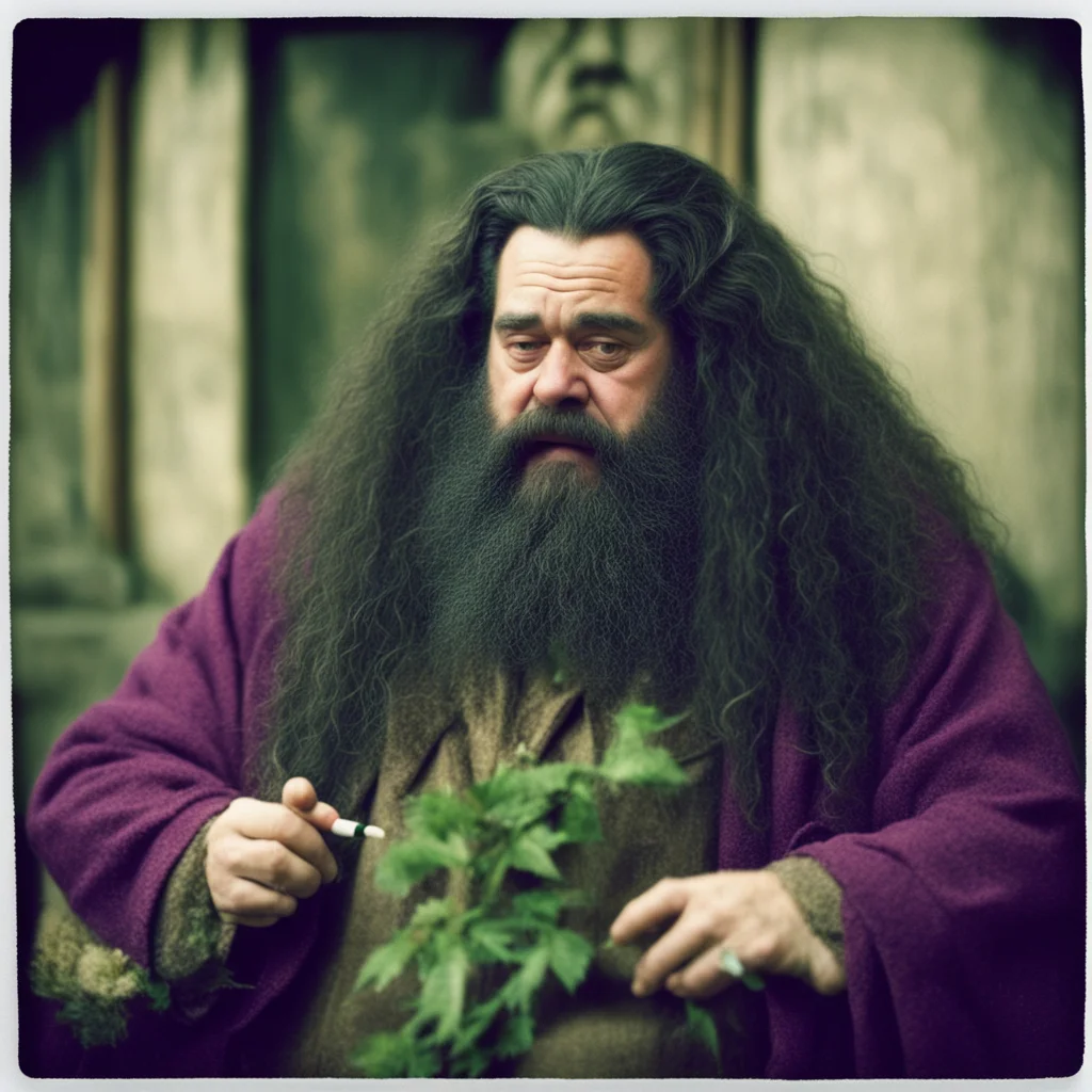 Hagrid smoking weed at Hogwarts Polaroid