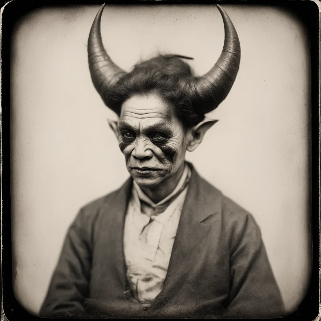 Harajuku Demon realistic Tintype 1800s