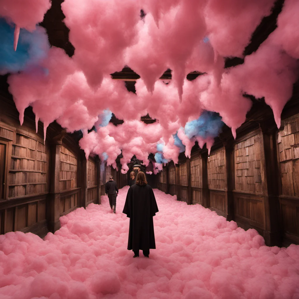 Harry Potter movie under ground covered in cotton candy