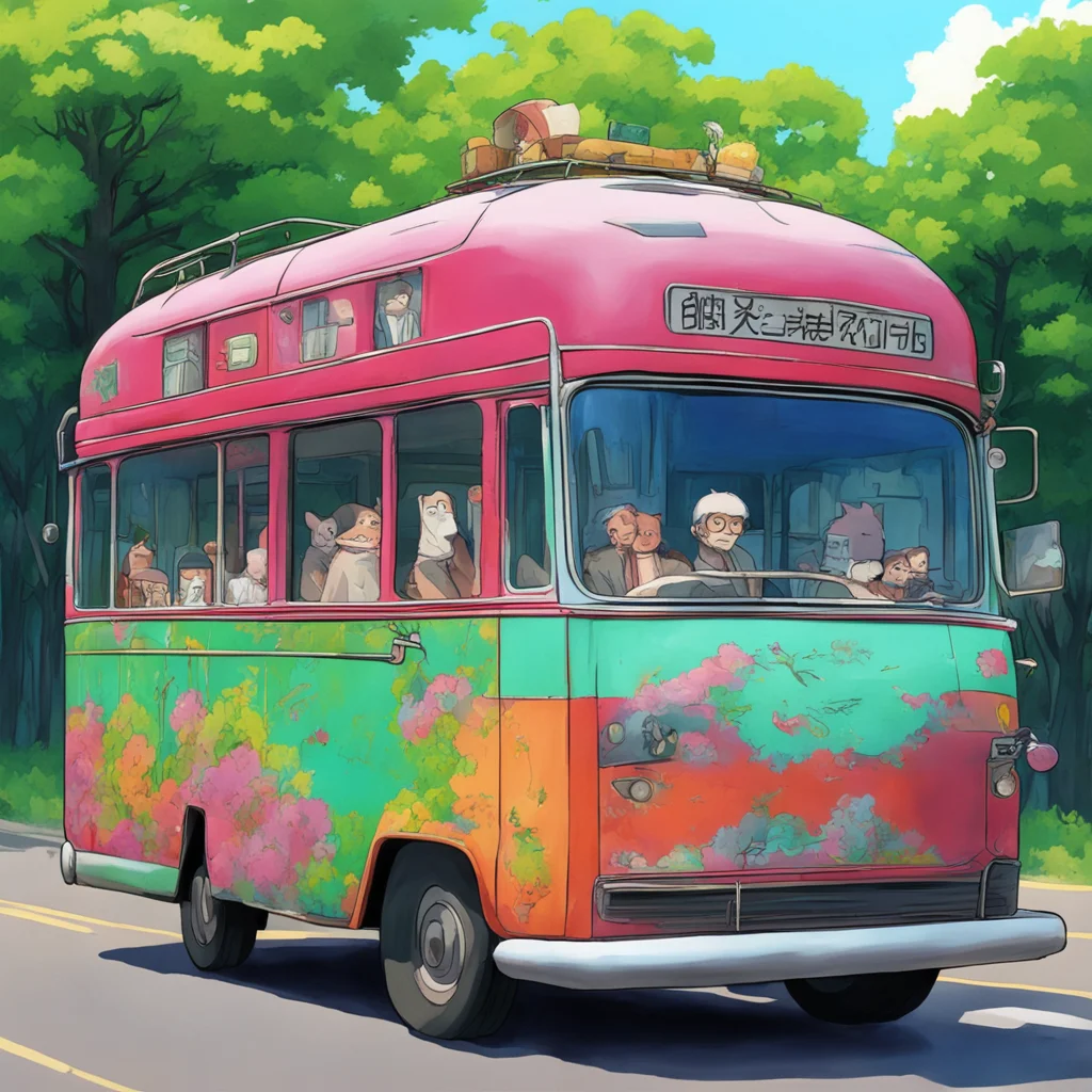 Hayao Miyazaki style bus
