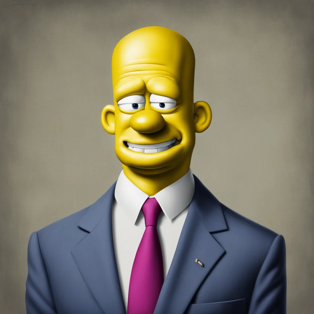 Homer Simpson in the style of John F Kennedy presidential portrait