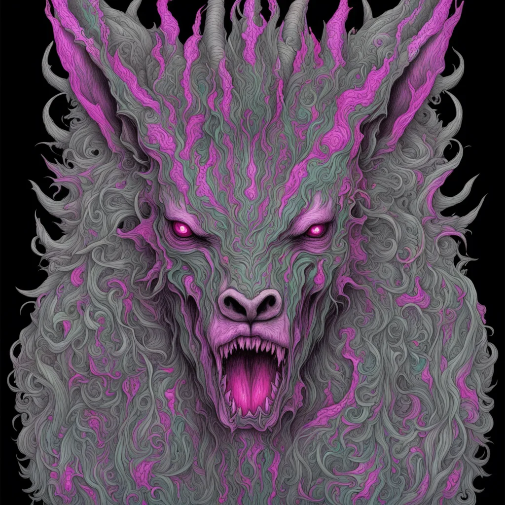 Im a darn werewolf I ont lie with no darn unicorn Art of Sickness 666 art stylem Satanic horror extremly detailed insane