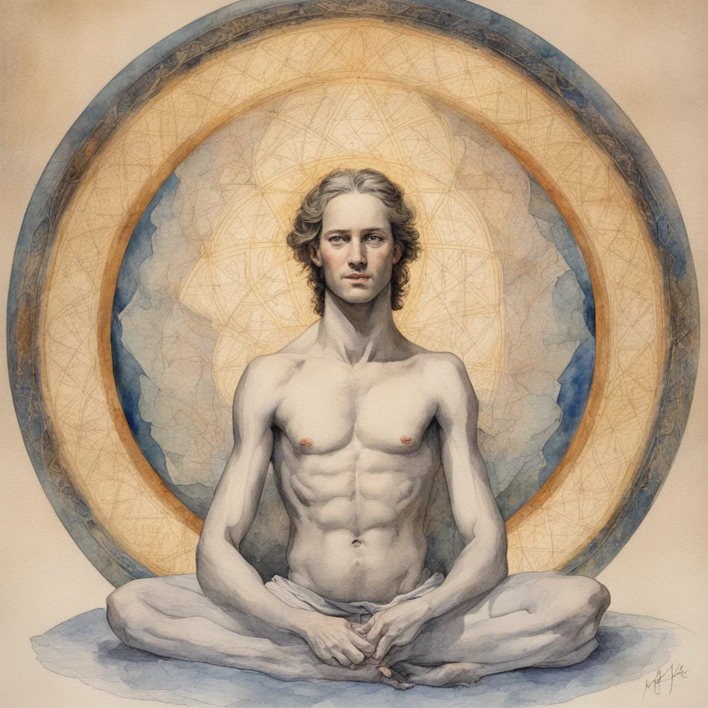 Imago Dei10 Kabbalah5 ancient of days5 in the style of William Blake Augustus Knapp proportional watercolor symmetry por