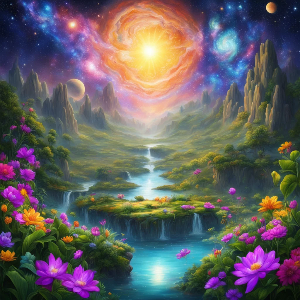 In the universe beautiful painting by Garden of Eden for The Bible detailed trending on artstation no person ar 169