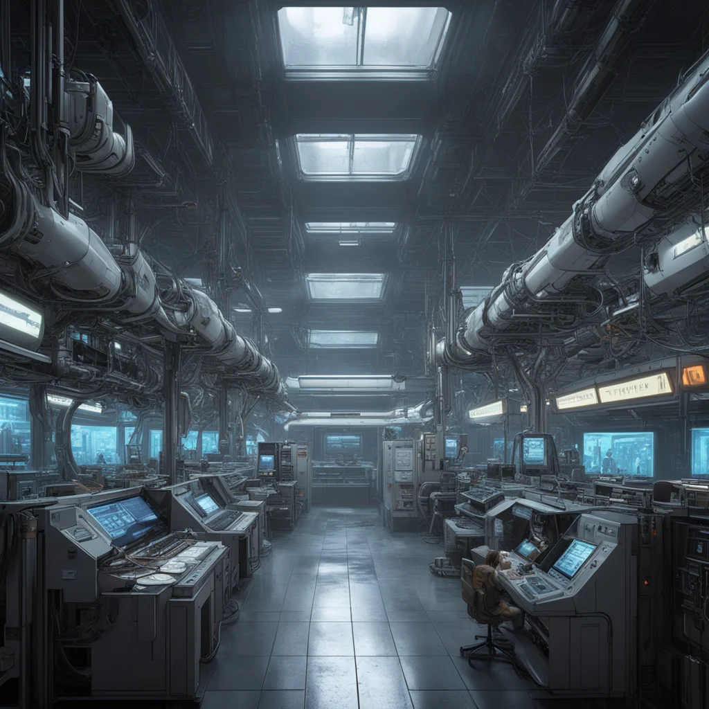 Interior view of the human transformation laboratory biopunk by Josan Gonzalez Katsuhiro Otomo hans ruedi giger John How