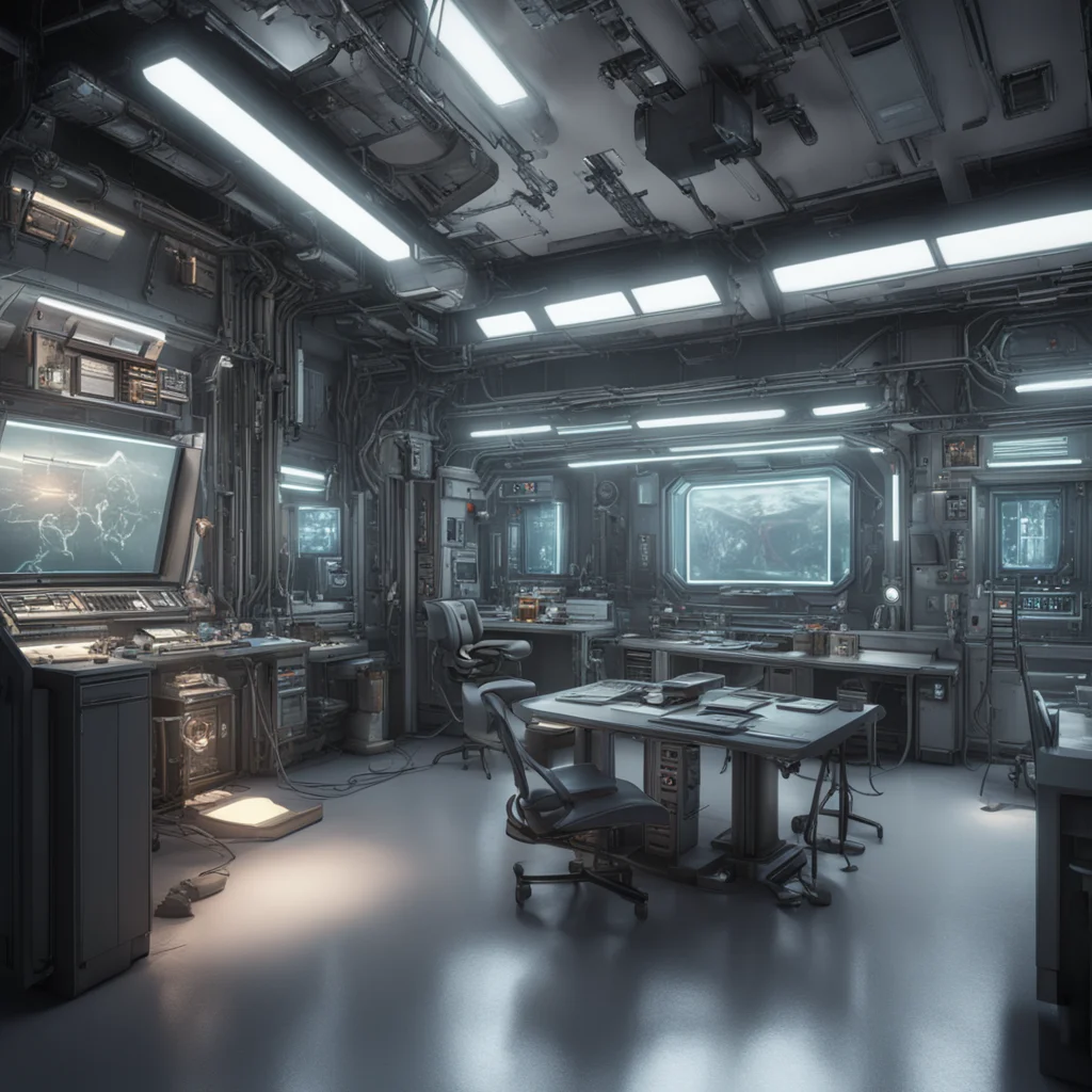 Interior view of the human transformation laboratory biopunk in the style of the film The 6th Day concept art Science fi