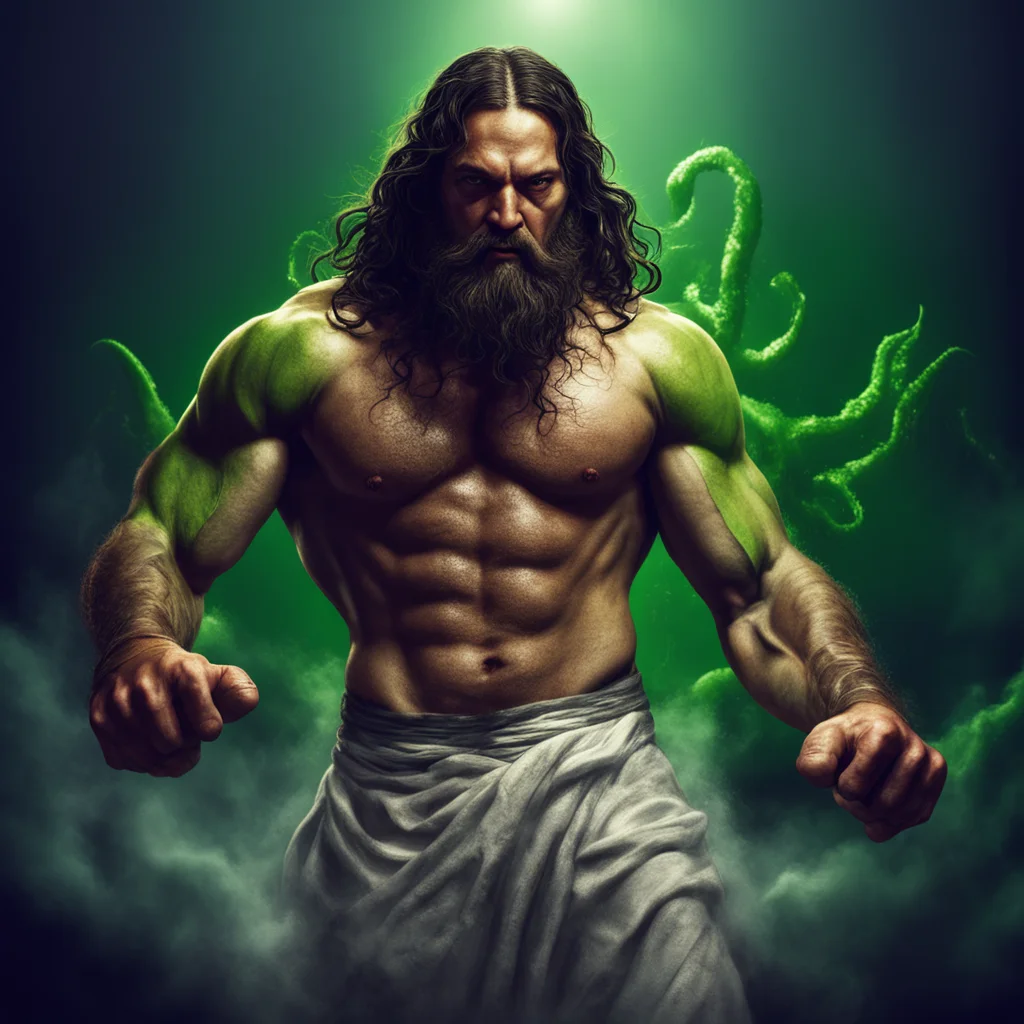 Jesus Christ as a UFC fighter fighting Cthulhu high res uplight