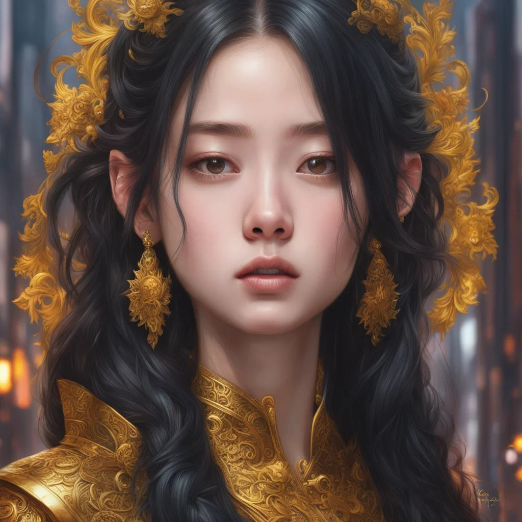 Jisoo oil painting portrait intricate complexity rule of thirdsface by Artgerm character concept dramatic lighting craig