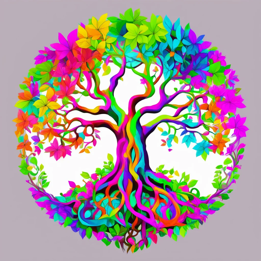 Leafy colorful tree of life