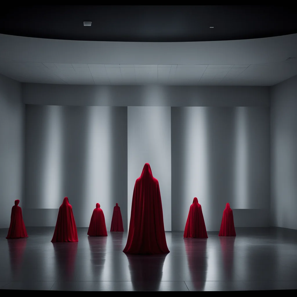 Main Characters from new Choreography by Julie Taymor The Handmaids Tale Ofred alone in her chamber Panoramic Shot Live 