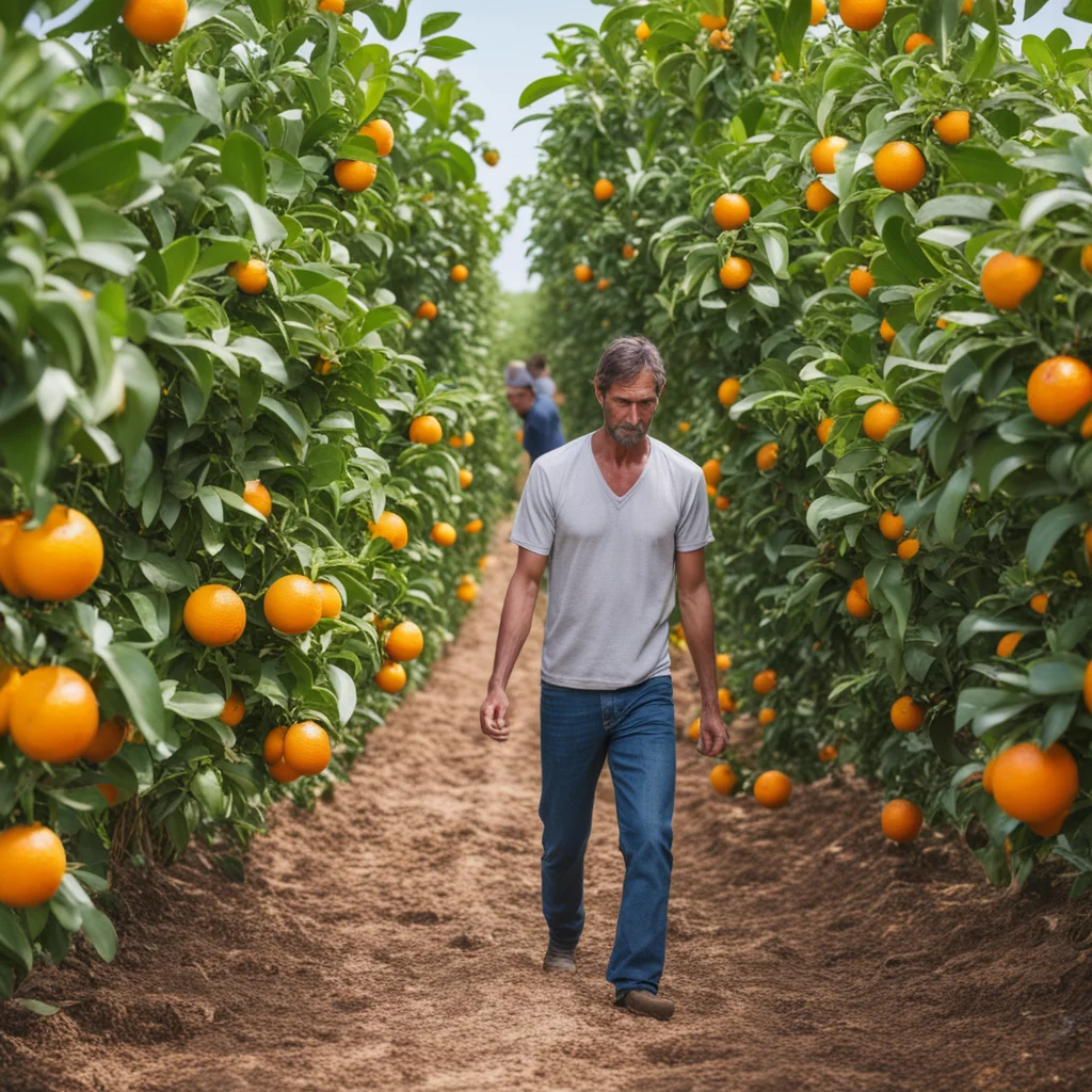 Man harvesting oranges photo real rabatment ar 169 hd