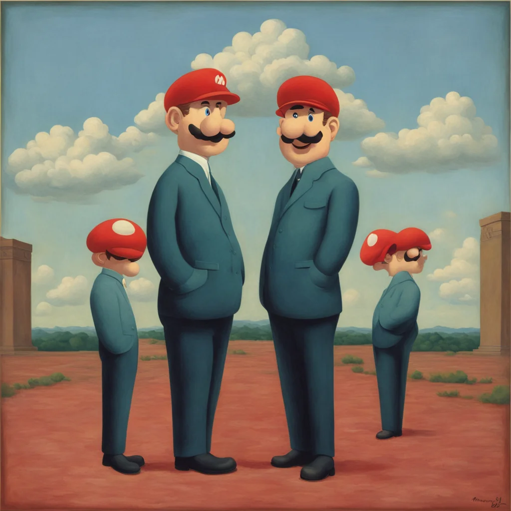 Mario Brothers by Rene Magritte