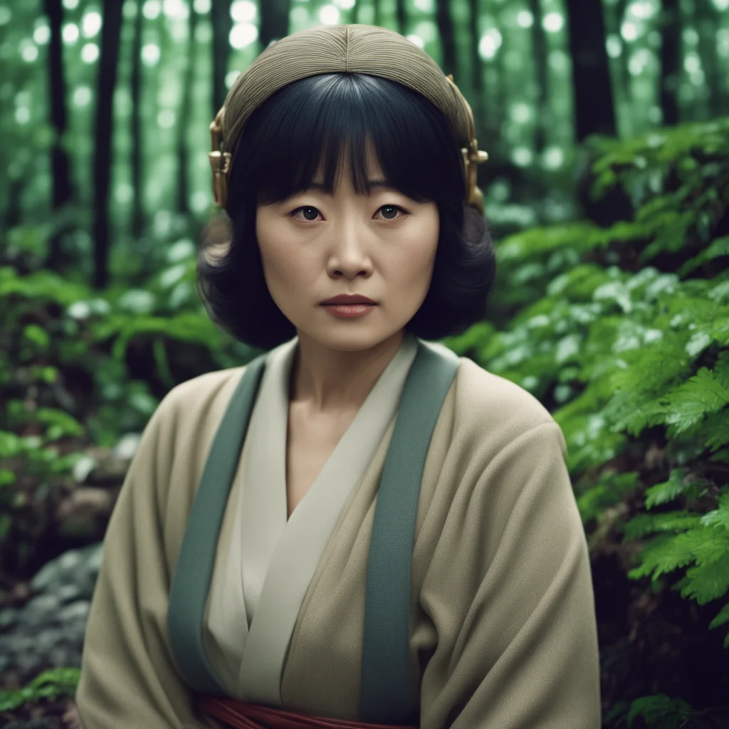 Mieko Harada Lady kaede portrait forest akira kurosawa cinematic atmospheric ultrarealistic highly detailed cinematic Pa