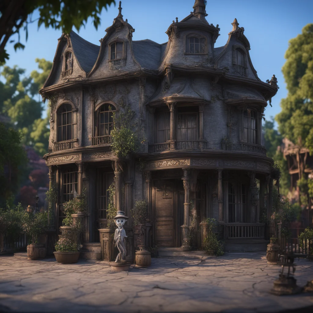 Miniature Disneyland haunted mansion hatbox ghost dolls everywhere octane render extreme photo realism cinematic unreal 
