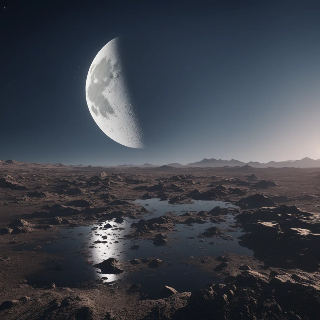 Moon crashing on earth end of the world Otherworldly volumetric Reflections unreal engine octane rende cinematic realist