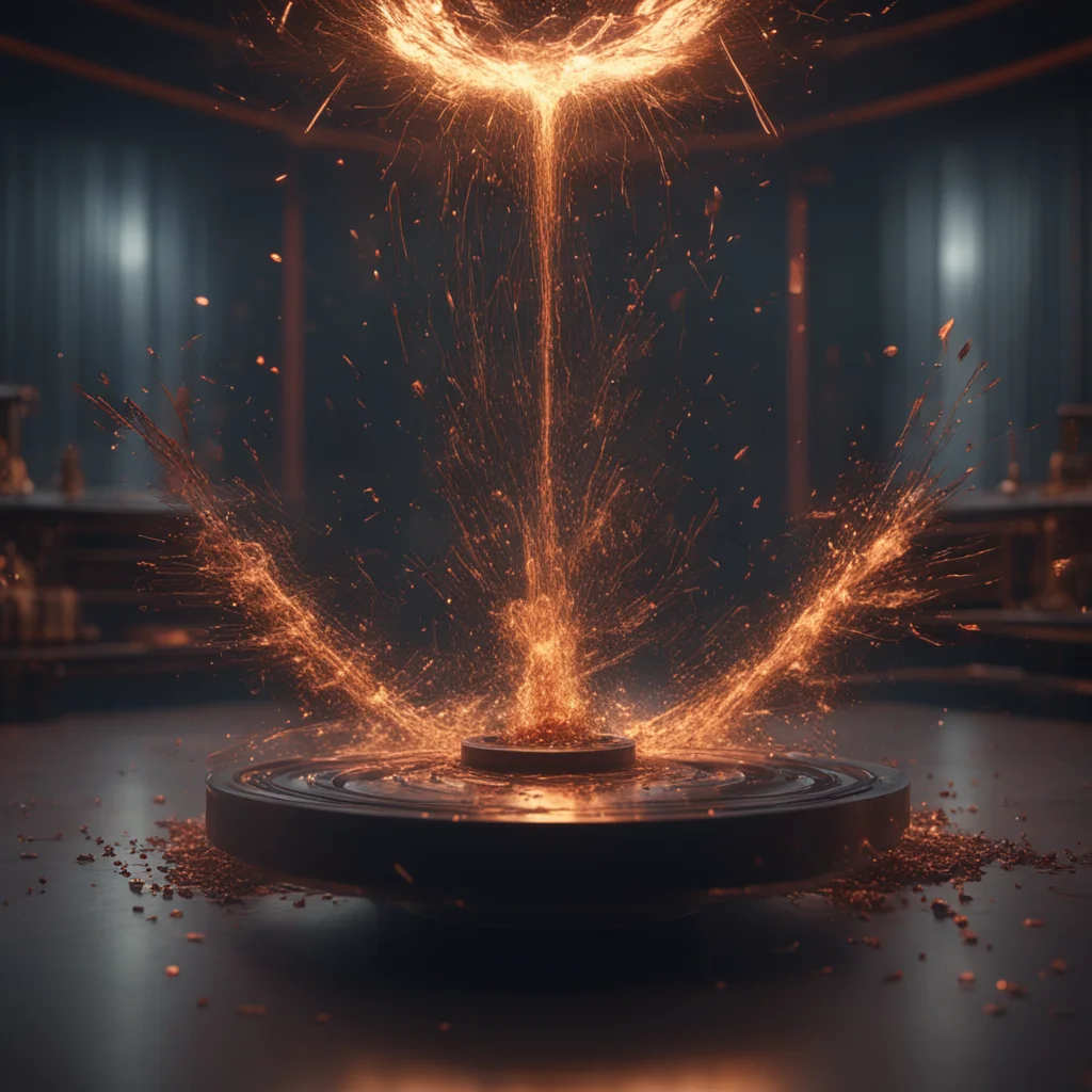Museum Artifactssuper detailed floating on the emptiness table surrounded by small sparks cinematic redshift render side