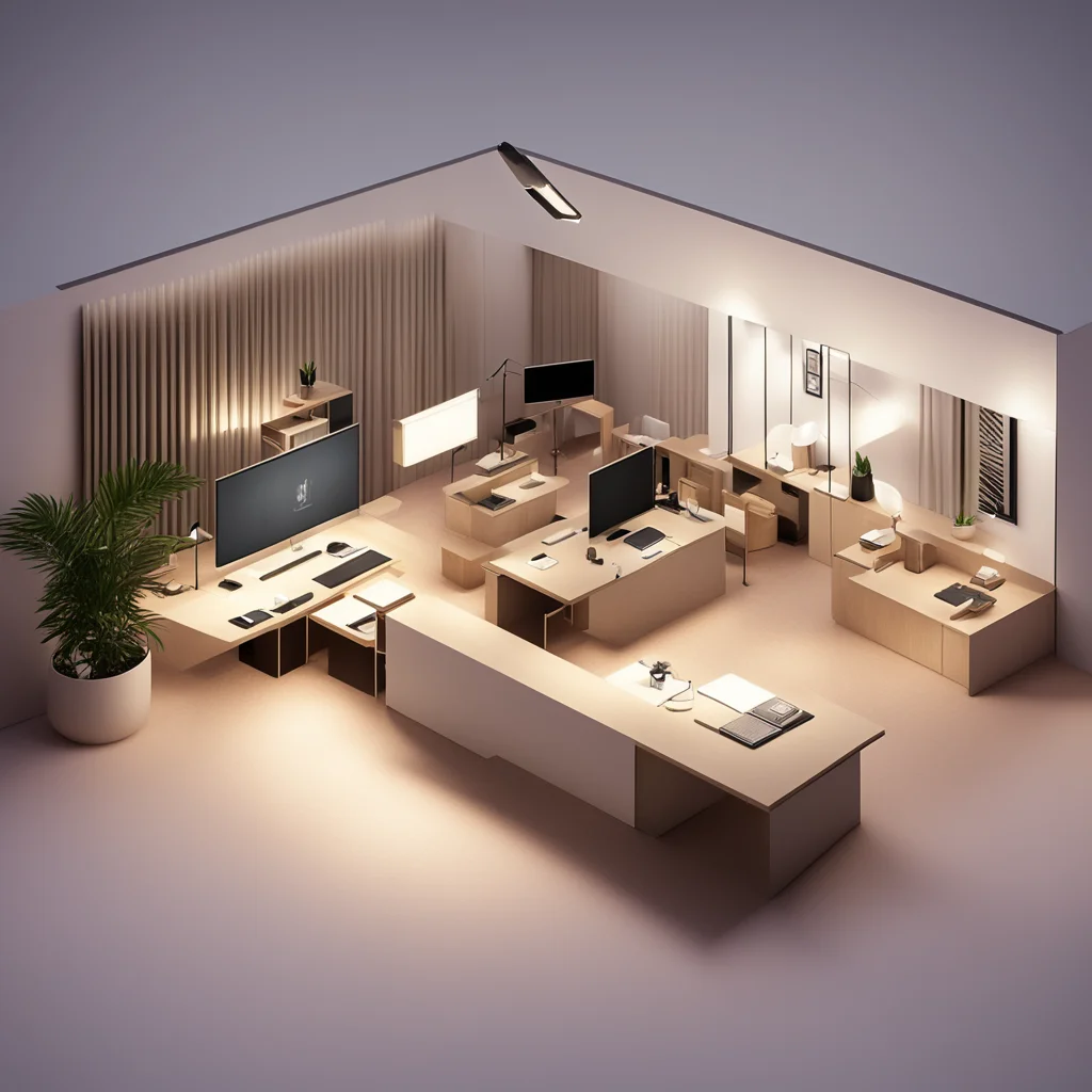 Open plan co working office2 designed by Gunnar Leche1 and Dita von Teese3 isometric1 architect concept art volumetric l